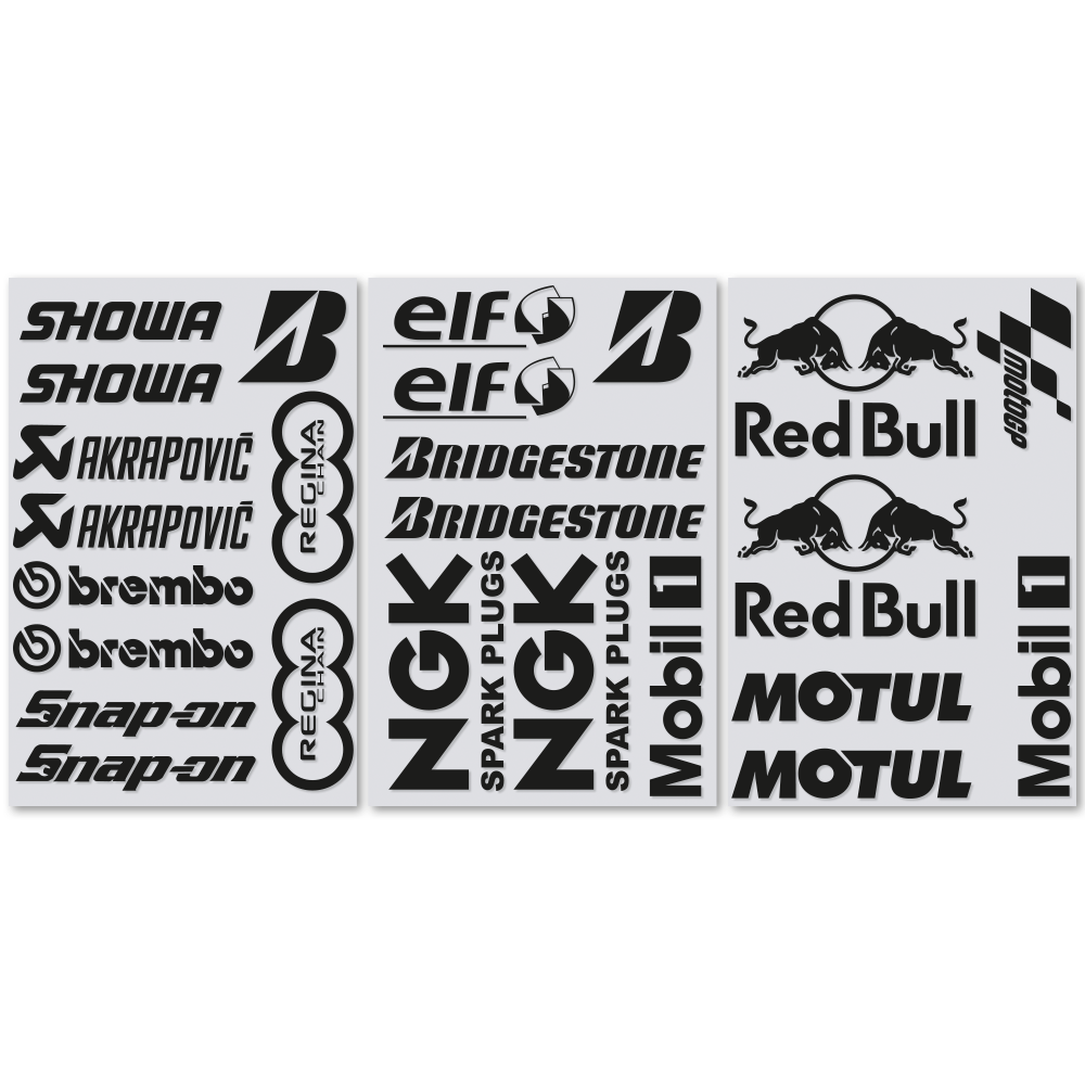 Ti El Es 18 adesivi in PVC set di adesivi laminati per moto GP Sponsors